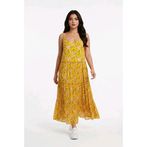 Shore Drive Sleeveless Boho Tiered Floral Maxi Dress Size 2X